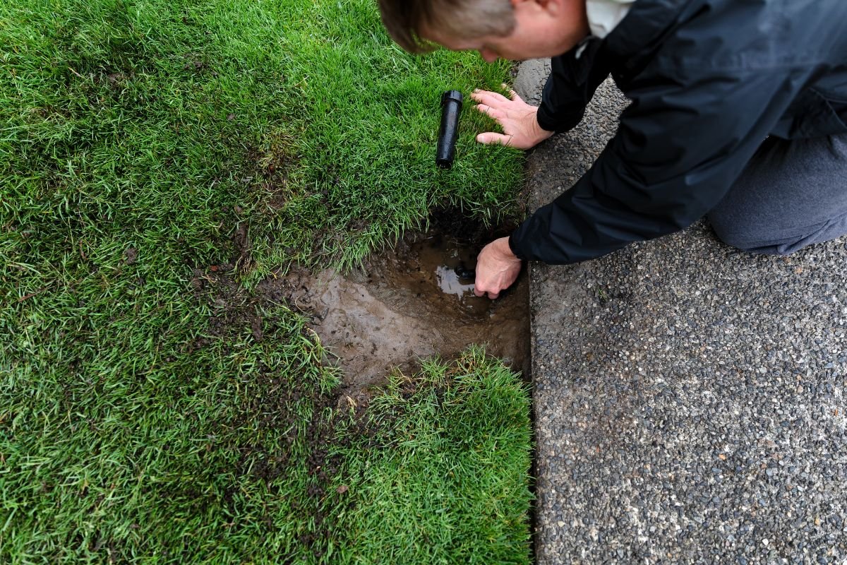 A man using a shovel to dig into the ground, focused on his task in an outdoor setting.